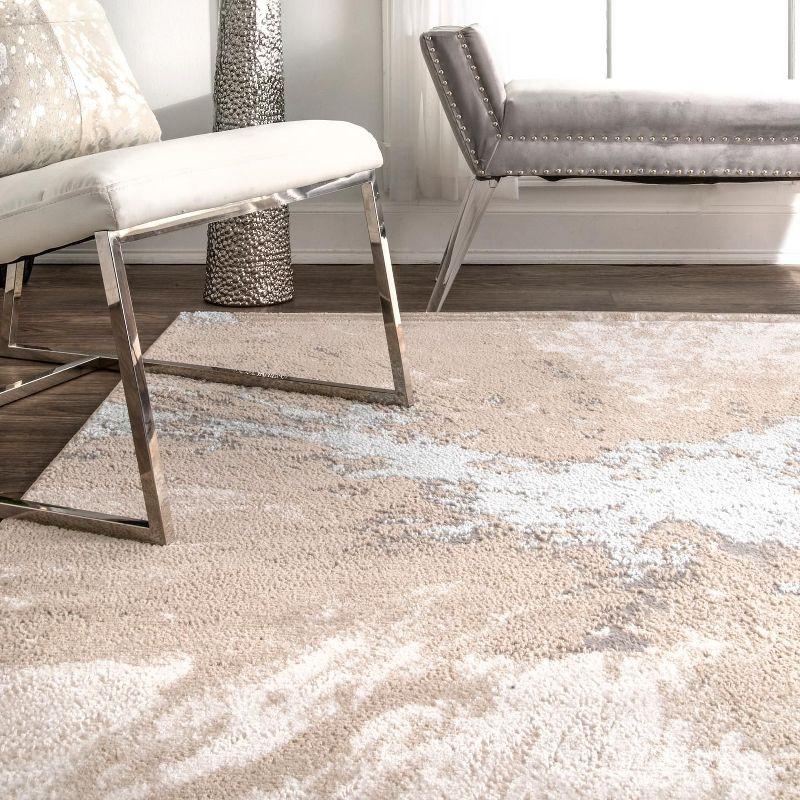 Nuloom Cyn Abstract 8 Square Indoor Area Rug for Living Room Bedroom Dining Room Kitchen, Beige/Ivory