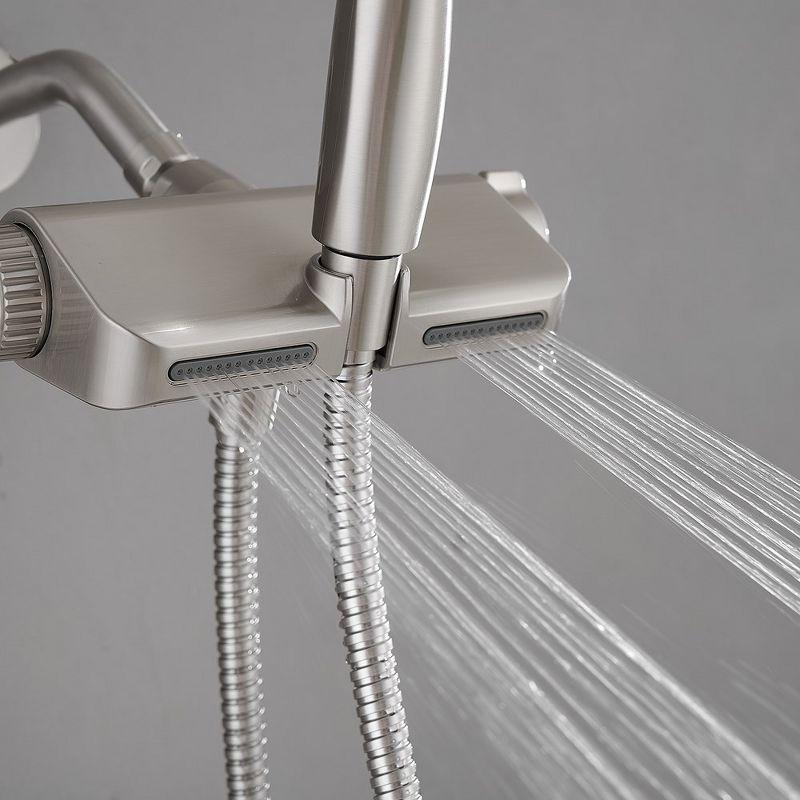 10-spray Wall Mount Dual Shower Head and Handheld Shower Head 1.8 GPM with Stainless Steel Hose