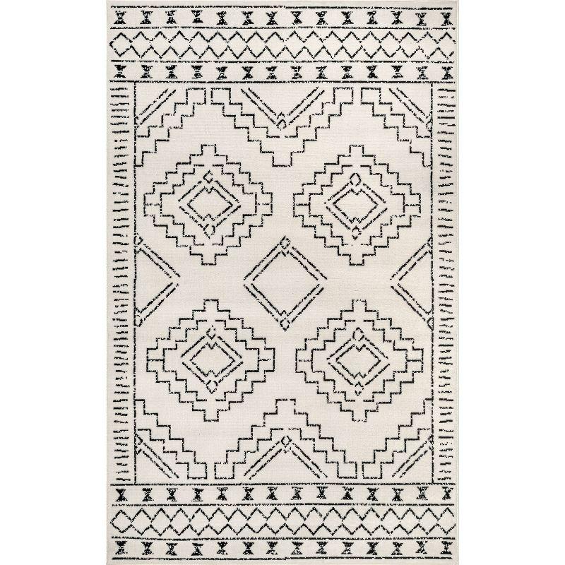 Gray Rectangular Stain-Resistant Synthetic Area Rug