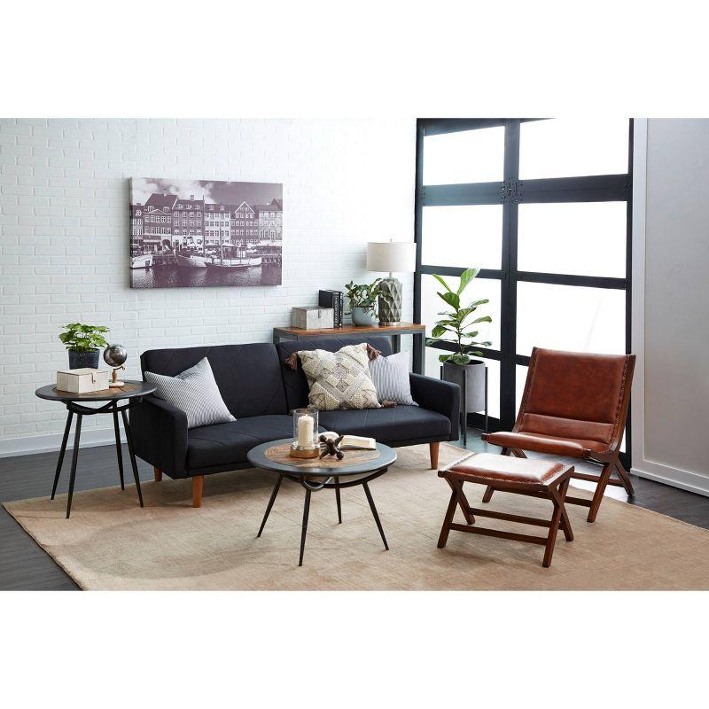 Wood and Iron Coffee Table Gray - Olivia & May: Mid-Century Modern, Oil Rubbed Finish, Tapered Legs