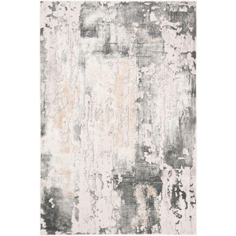 Reversible Vogue Abstract Gray 3' x 5' Synthetic Area Rug