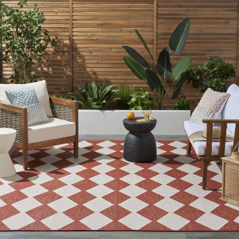 Nourison Positano Modern Diamond Outdoor Rug