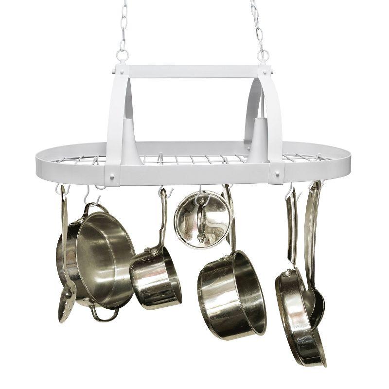 Elegant Designs 2-Light Kitchen Pot Rack with Downlights White