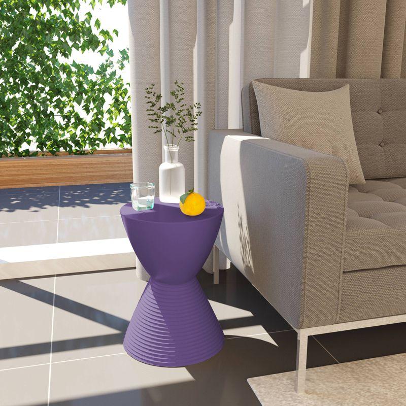 LeisureMod Boyd Side Table With Storage in Purple