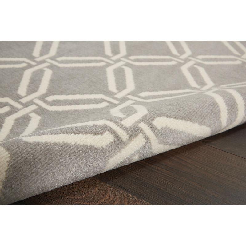 Nourison Jubilant 5'3" x 7'3" (5' x 7') Grey Area Rug Eclectic Retro Trellis by Nourison