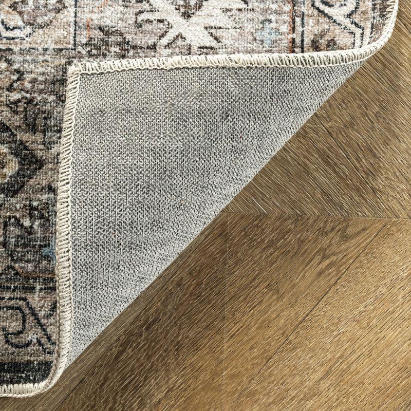 Nuloom Gracie Distressed Medallion Pet Friendly Machine Washable Area Rug, 5' x 8', Peach