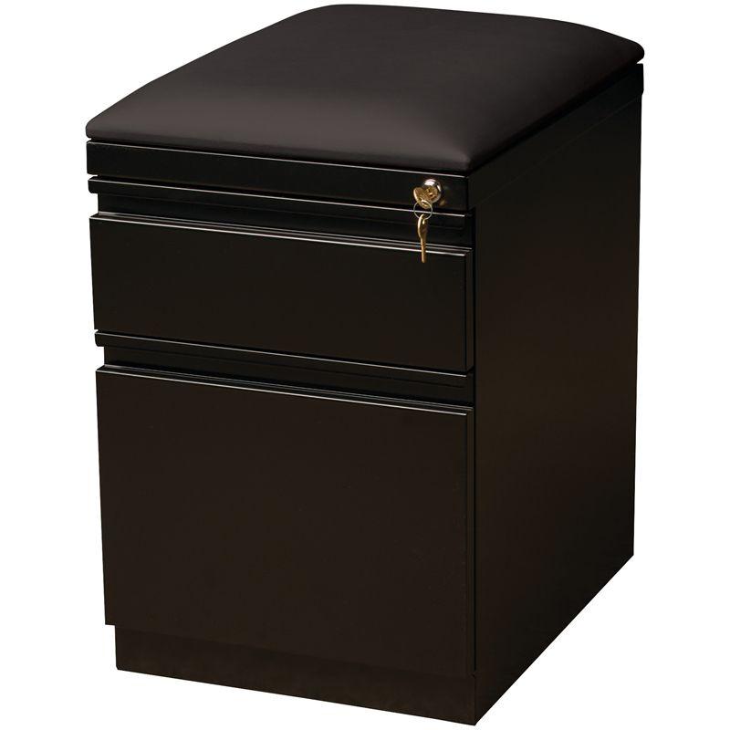 Steel Mobile Seat  Box x-File Cabinet in Black-Hirsh Industries