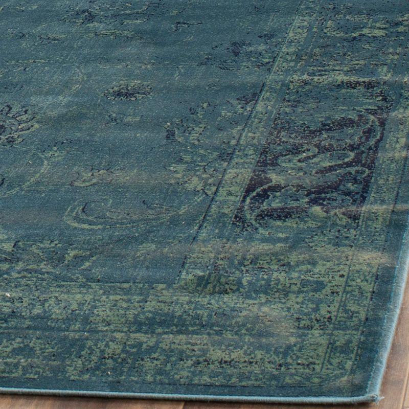 Vintage VTG117 Power Loomed Indoor Skid-Resistant Area Rug - Turquoise/Multi - 6'7"x9'2" - Safavieh