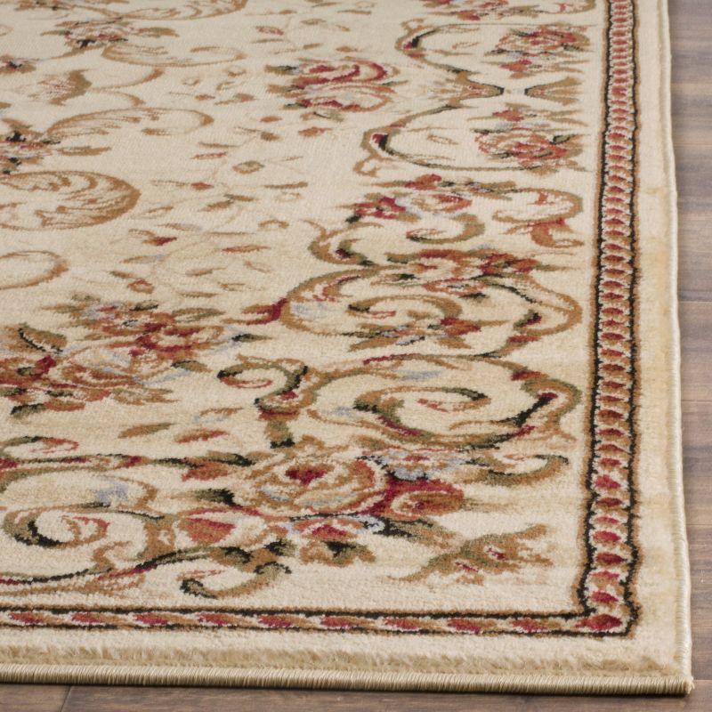 Ivory Floral Vines Medium Pile Area Rug