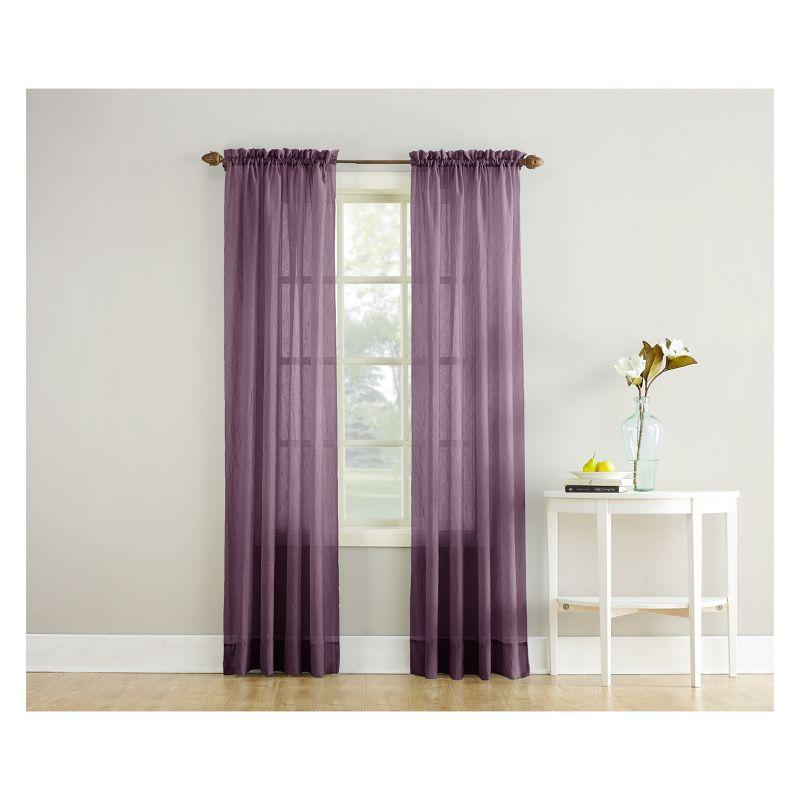 Erica Crushed Sheer Voile Rod Pocket Curtain Panel - No. 918