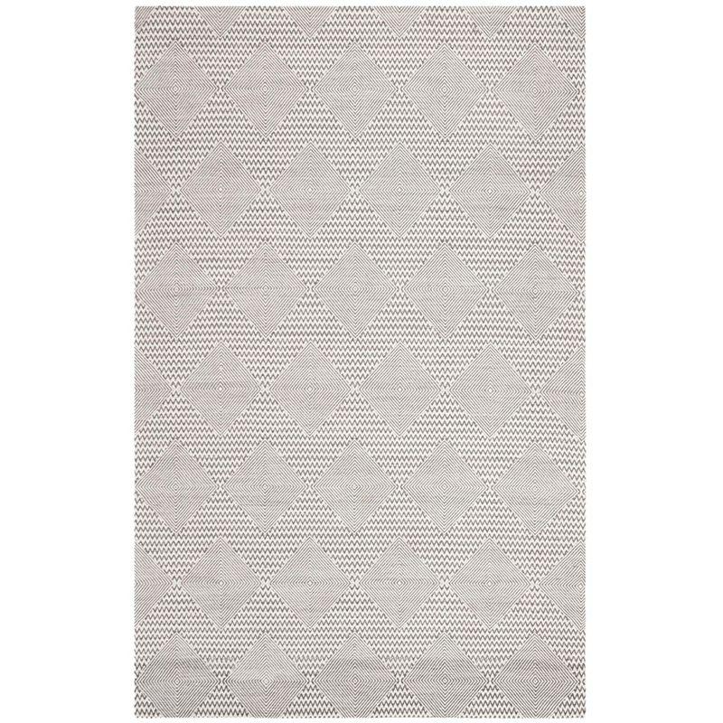 Ivory and Gray Hand Loomed Wool Area Rug