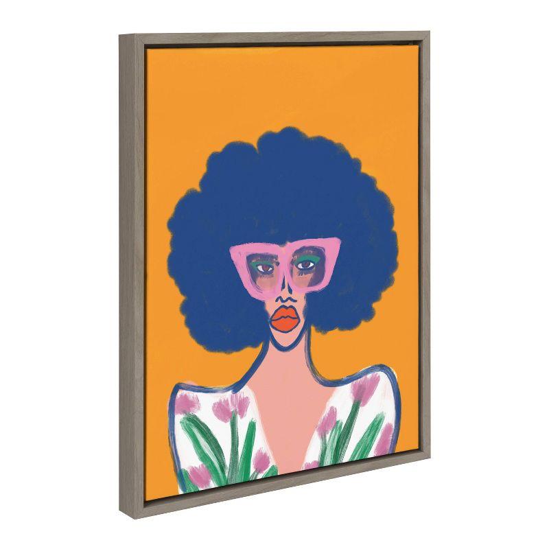 18" x 24" Sylvie Springtime Fierceness Framed Canvas by Kendra Dandy: Modern Decor, Vertical Orientation - Kate & Laurel