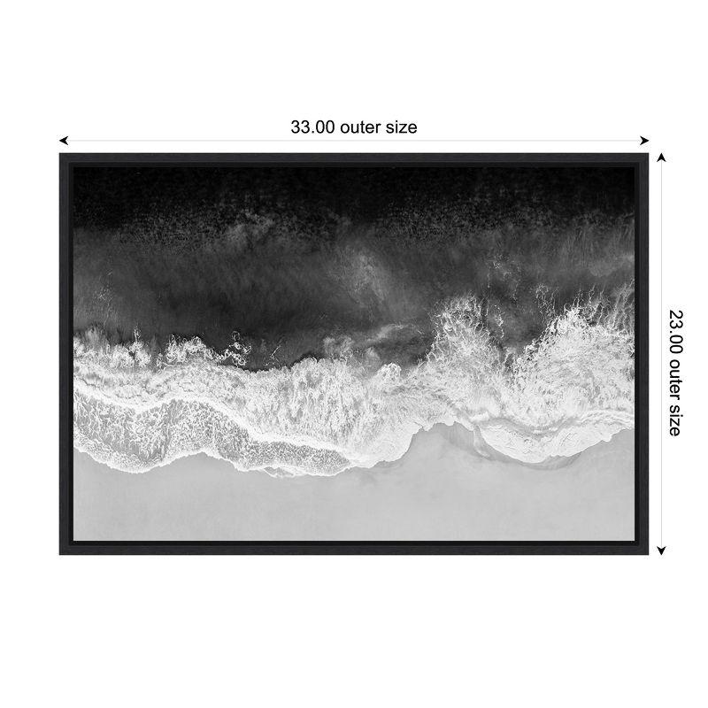 Amanti Art Waves in Black and White by Maggie Olsen Framed Canvas Wall Art