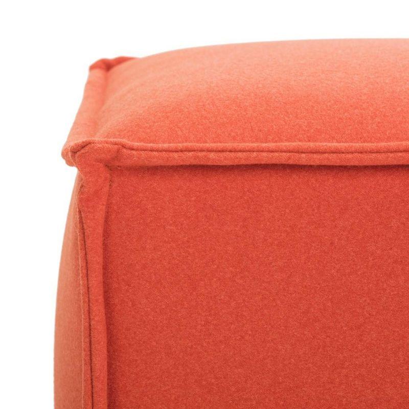 Elaine Burnt Orange Felted Poly Wool Pouf Ottoman