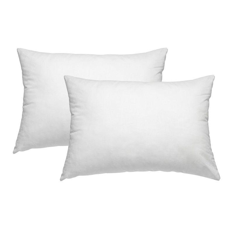 White Cotton Percale Toddler Pillow 13" x 18" 2-Pack