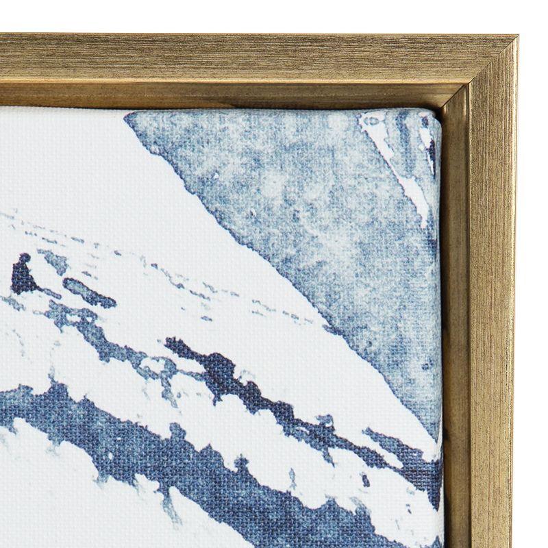 Kate & Laurel All Things Decor 23"x33" Sylvie Indigo Watercolor Framed Wall Art by Amy Peterson Gold Modern Blue Abstract Wall Art