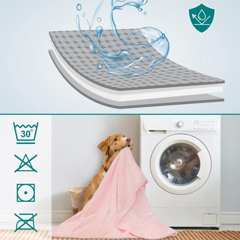 PetAmi Waterproof Dog Blanket, Leakproof Fleece Throw for Pet Cat Puppy Kitten, Reversible Washable Soft Plush Cover