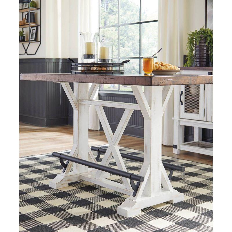 Signature Design By Ashley Casual Valebeck Counter Height Dining Table White/Brown