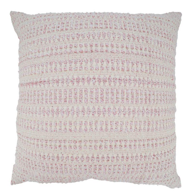 Saro Lifestyle Woven Line Throw Pillow With Down Filling