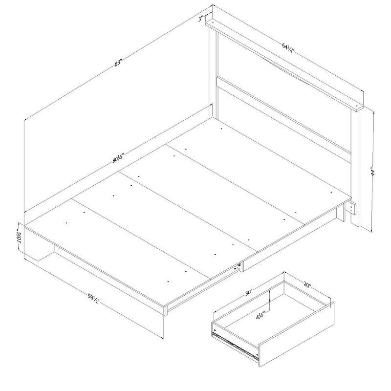 Step One Full/Queen Bed And Headboard Set Gray Oak