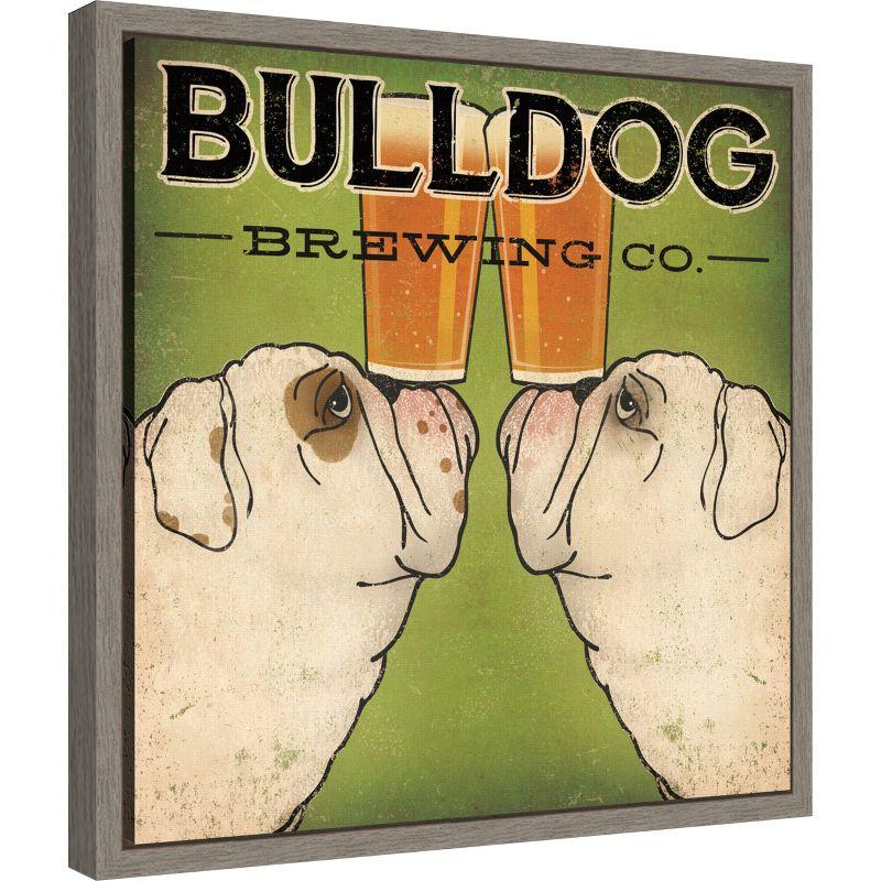 Amanti Art Bulldog Brewing by Ryan Fowler Framed Canvas Wall Art