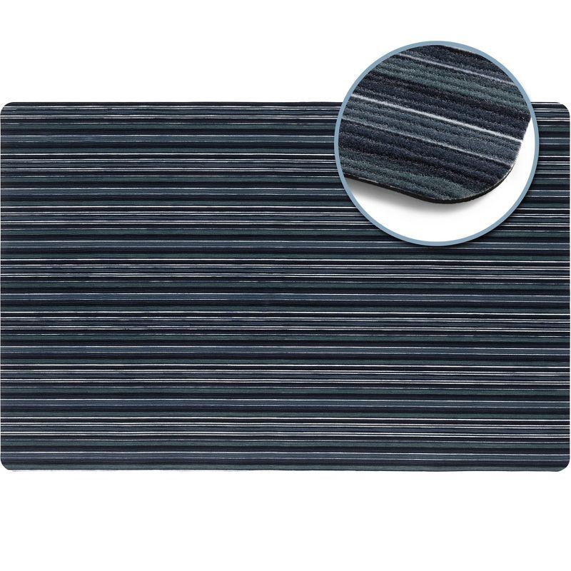 SoHome Smooth Step Striped Machine Washable Low Profile Stain Resistant Non-Slip Versatile Utility Kitchen Mat