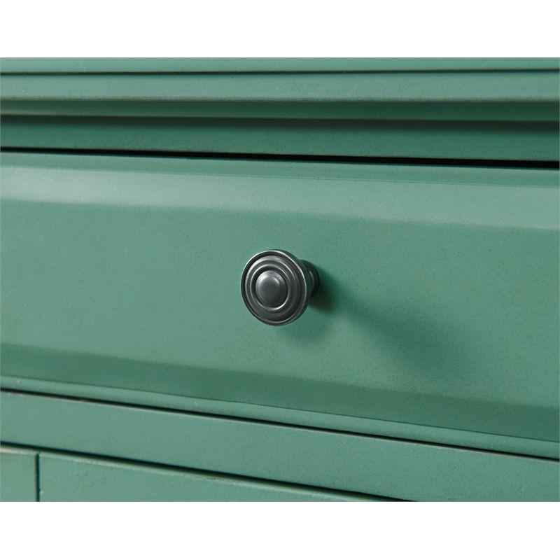 Elegant Chairside Table with Power Antique Teal Green - Martin Svensson Home