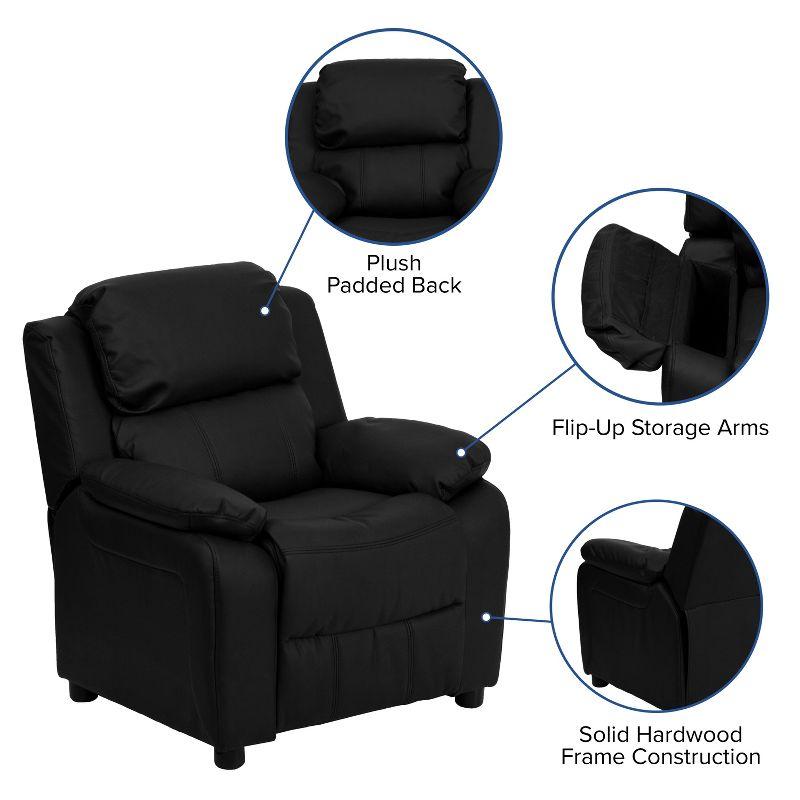 Flash Furniture Deluxe Padded Contemporary Kids Recliner with Storage Arms