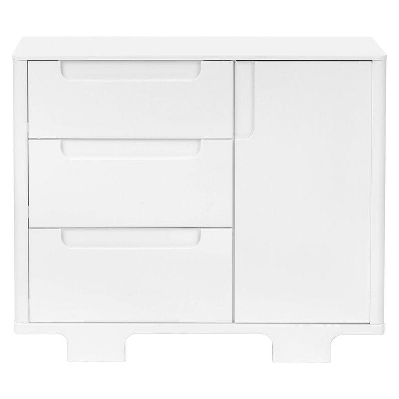 Yuzu Modern White 3-Drawer Dresser with Changing Tray