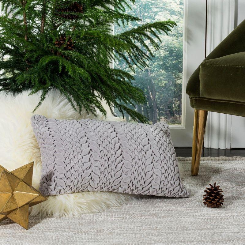 Barlett Pillow - Light Grey - 12"X20" - Safavieh