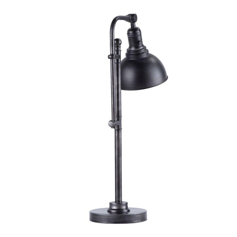 Emery Contemporary Adjustable Silver Metal Table Lamp