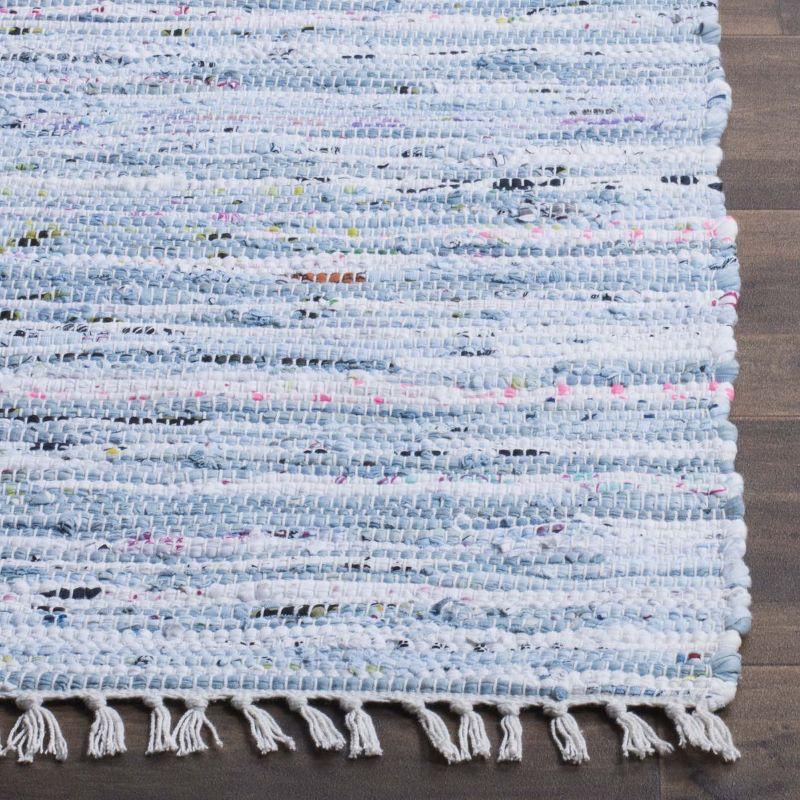 Rag Rug RAR125 Hand Woven Indoor Accent Rug - Light Blue/Multi - 2'3"x3'9" - Safavieh.