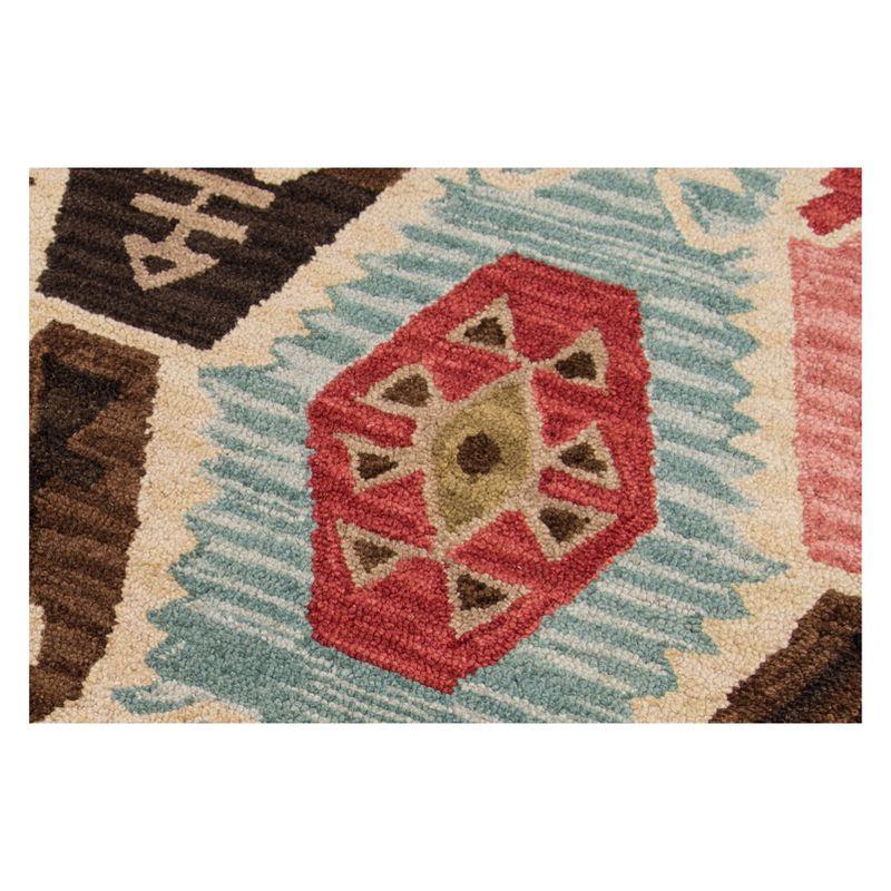 Momeni Tangier Uriel Multi 2' X 3' Accent Rug: Wool, Geometric, Handmade, Medium Pile, Bohemian Style, Indoor Use