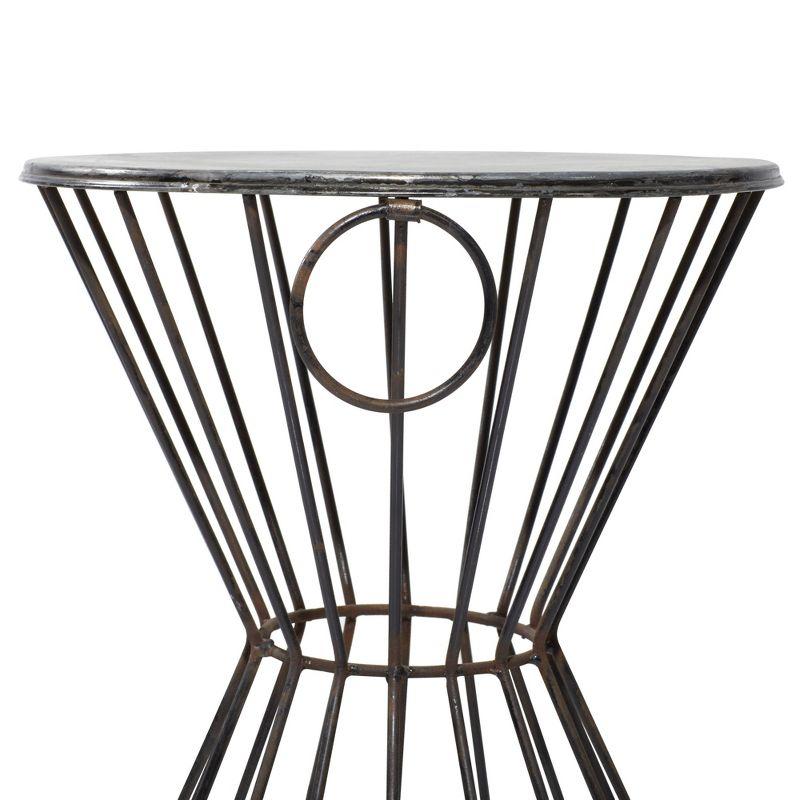 Metal Stool Patio Accent Table - Olivia & May: Round Iron Frame, No Assembly, Fade-Resistant