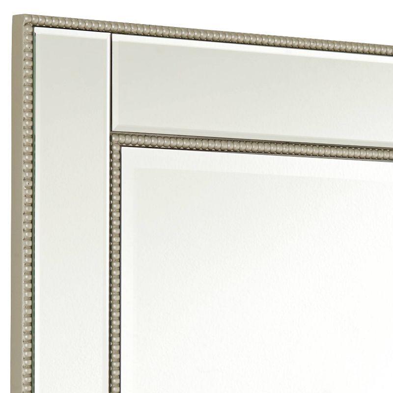 Noble Park Rectangular Vanity Decorative Wall Mirror Modern Beveled Edge Champagne Beaded Frame 27" Wide for Bathroom Bedroom Living Room Home Office