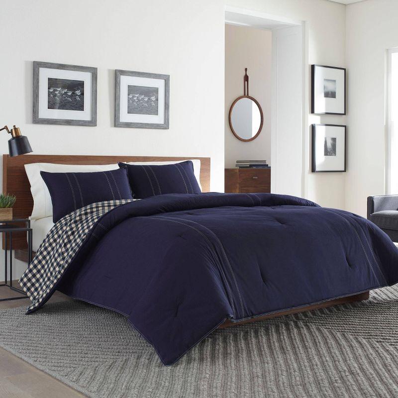 Eddie Bauer Portage Lewis Eddie Bauer Navy Cotton Reversible Comforter Set