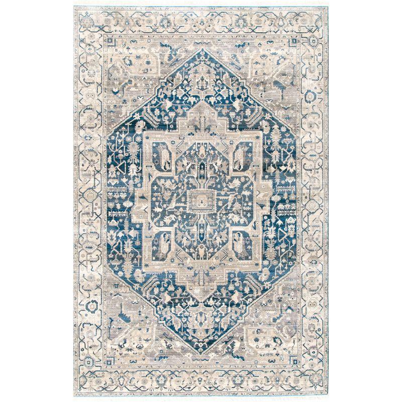 Nuloom Harriet Oriental/Persian 4x6 Indoor Area Rug for Living Room Bedroom Dining Room Kitchen, Grey/Multicolor