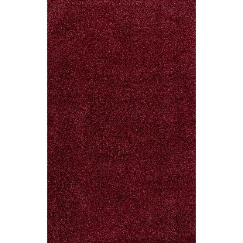 5'x8' Haze Solid Low-Pile, Dark Red - JONATHAN Y