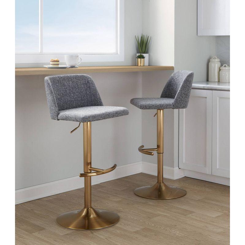 LumiSource Set of 2 Toriano Adjustable Swivel Barstools