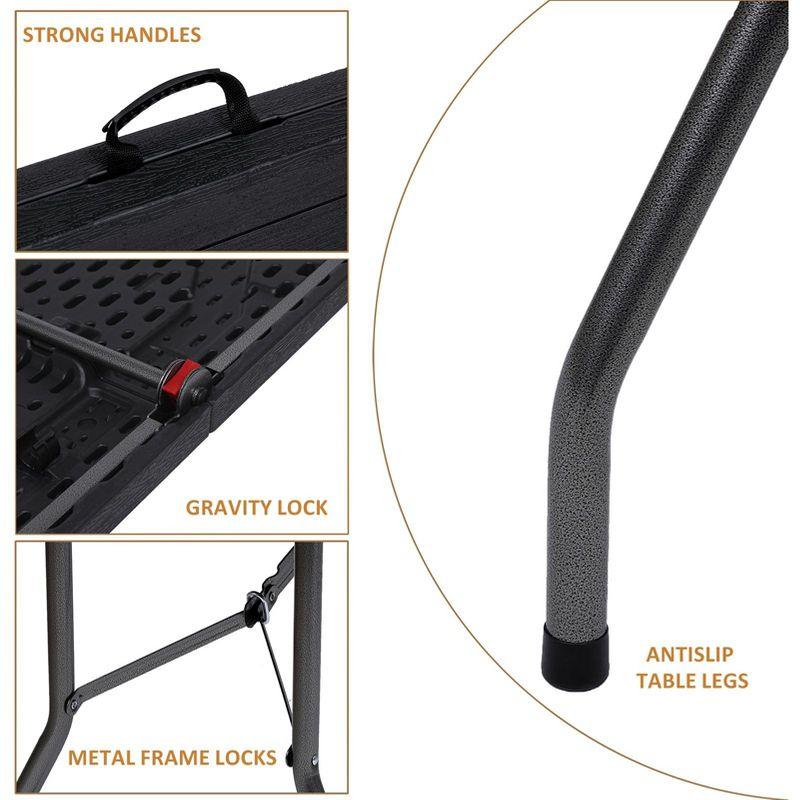 SKONYON Outdoor Picnic Table with Bench Set for BBQ, Camping, Patio, White