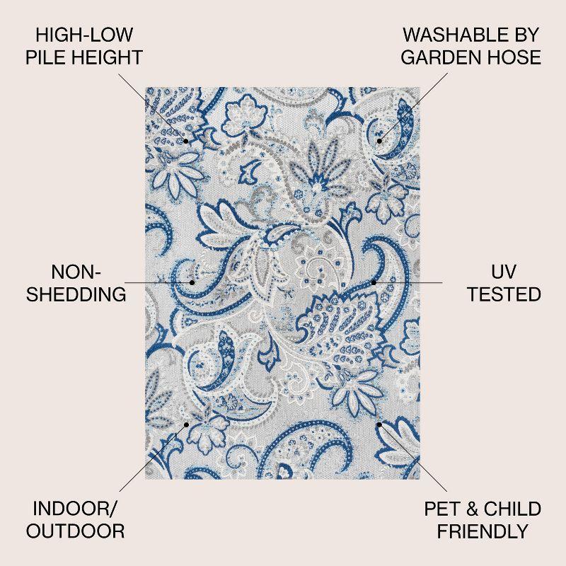 Julien Paisley High-Low Indoor/Outdoor Area Rug - JONATHAN Y