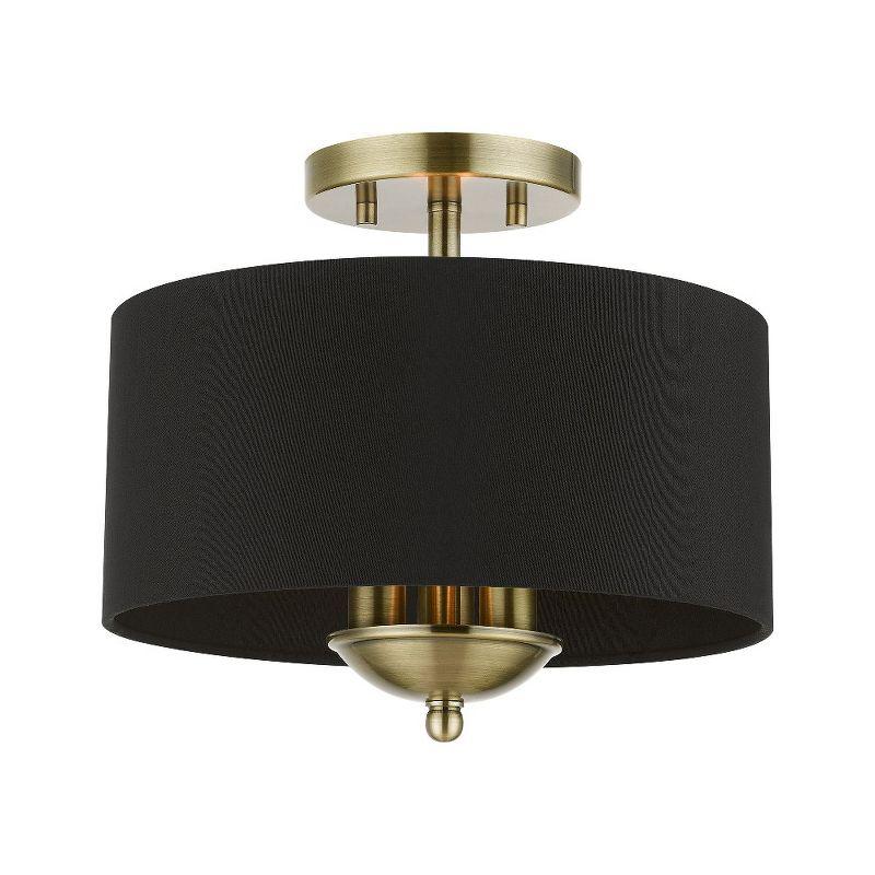 Livex Lighting Huntington 3 - Light Semi-Flush Mount in  Antique Brass