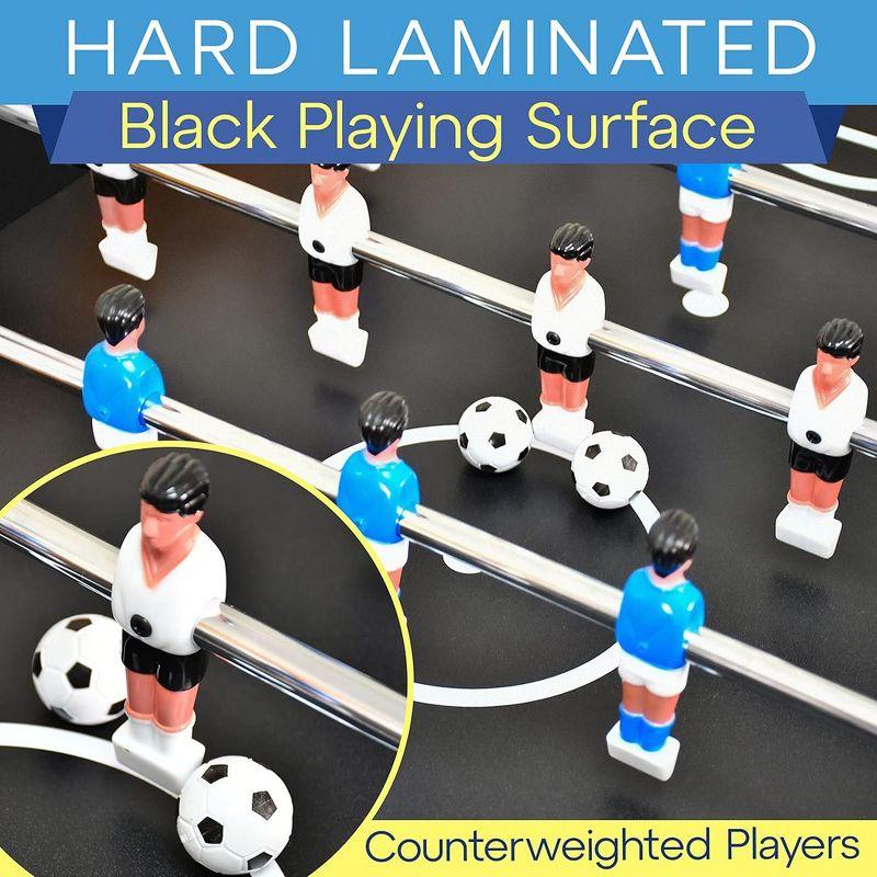 SereneLife 48" Arcade Foosball Table - Home Game Room Soccer Table, Modern Black