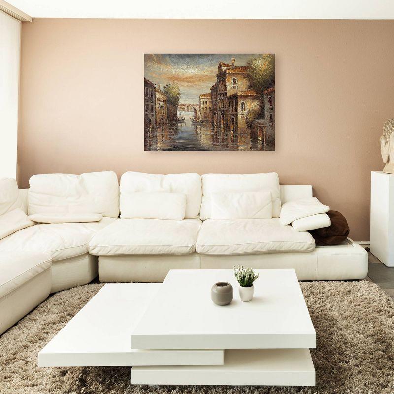 Trademark Fine Art 35" x 47" Auburn Venice by Rio: Contemporary Canvas, Unframed Landscape Digital Art