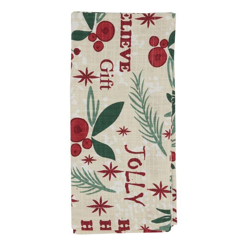 Holly Christmas Cotton Dinner Napkins Set of 4