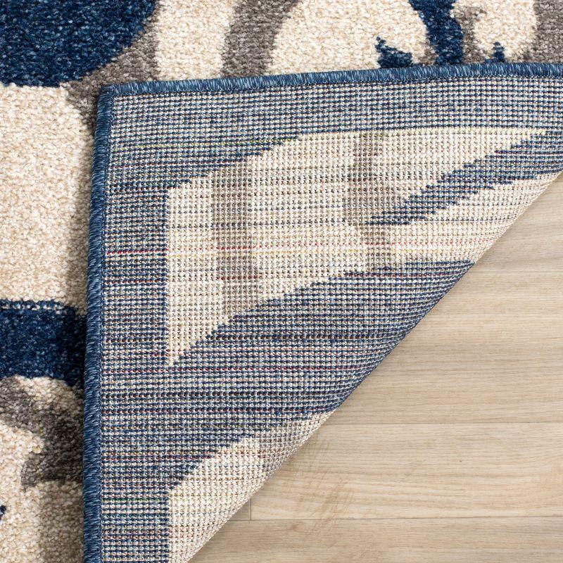 Amherst AMT428 Power Loomed Indoor Area Rug - Ivory/Navy - 7'x7' - Safavieh