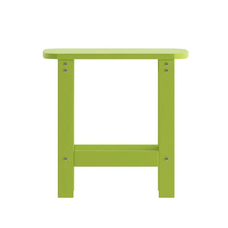 Flash Furniture Charlestown Tiered Commercial Poly Resin Adirondack Side Table - Lime Green - All-Weather - Indoor/Outdoor