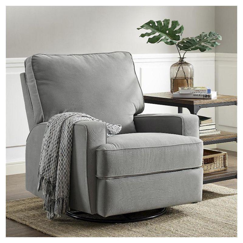 Luann Swivel Gliding Recliner Gray - Baby Relax