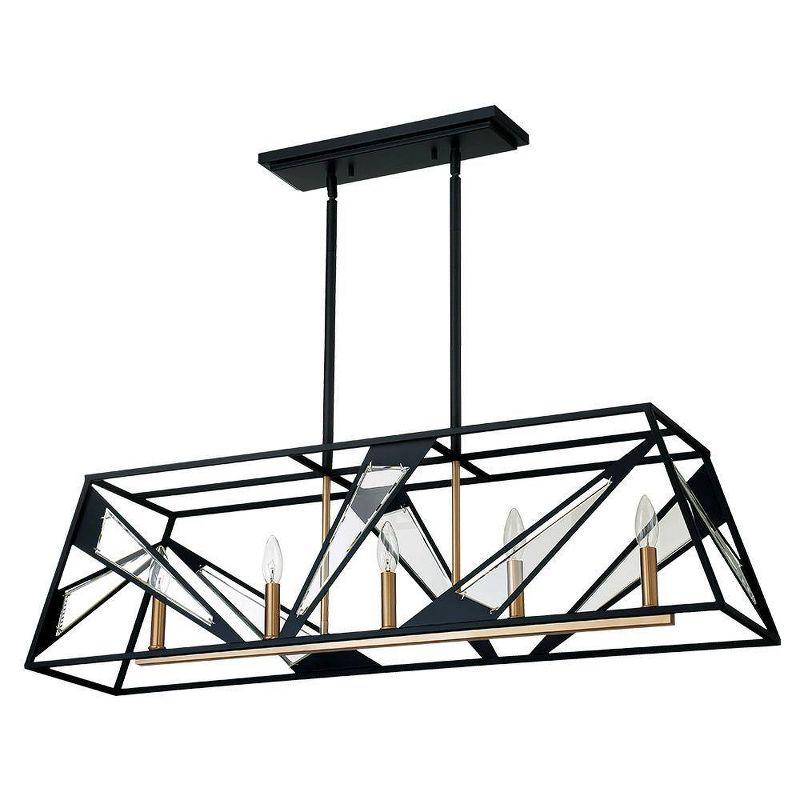 5-Light Corrietes Pendant Matte Black - EGLO: ETL Listed, Adjustable, Glass Shade, Metal Body