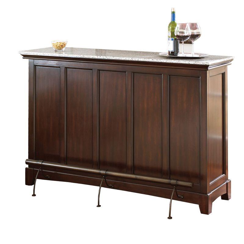 Newbury Medium Cherry Hardwood Bar with Foot Rail